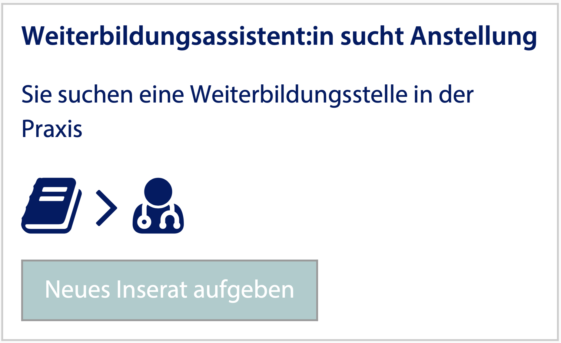 Arzt in Weiterbildung sucht Stelle in Arztpraxis