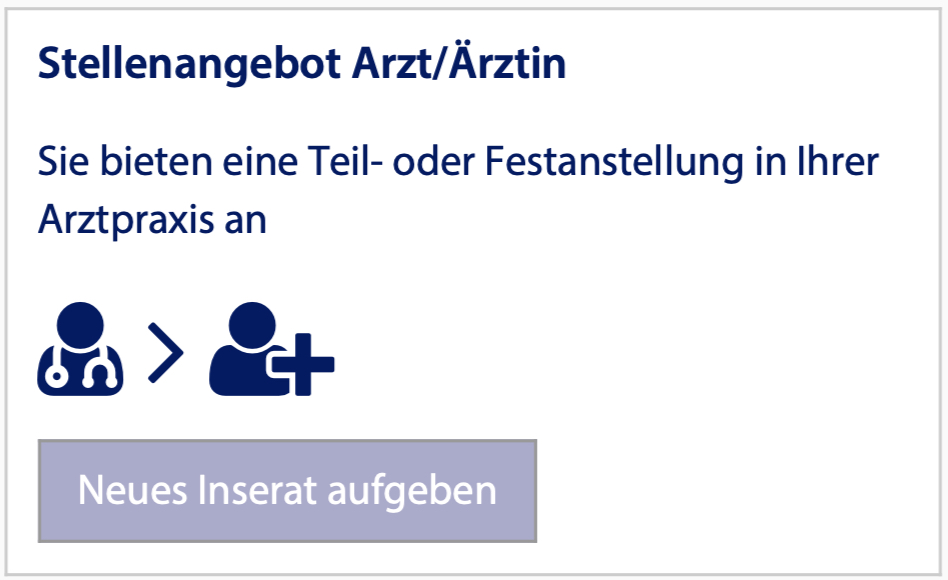 Inserat Stellenangebot Arzt in Voll-und Teilzeit