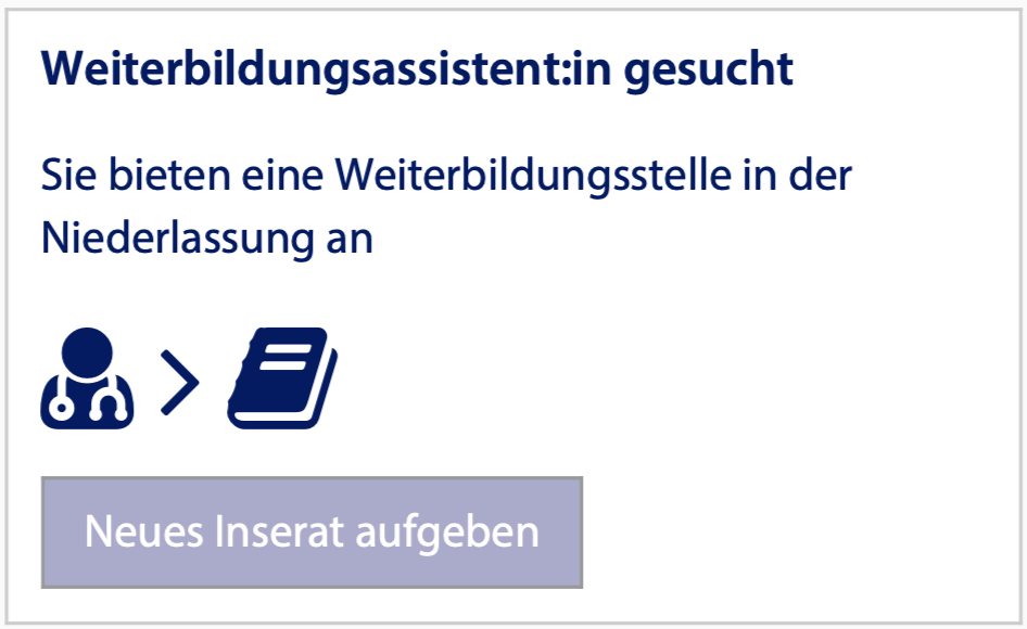 inserat stellenangebot weiterbildungsassitent arztpraxis