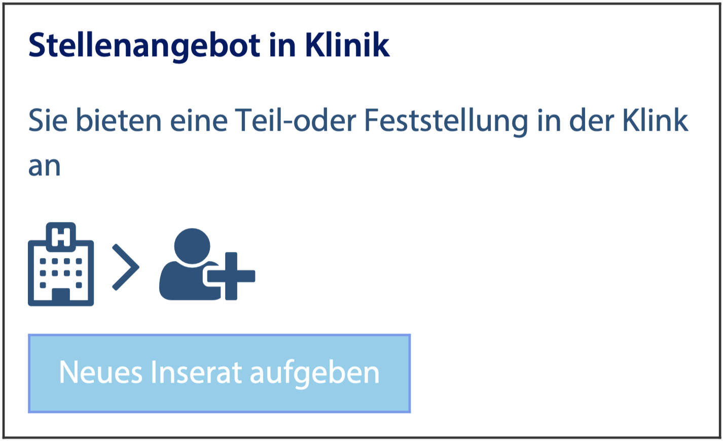 Stellenangebot in der Klinik